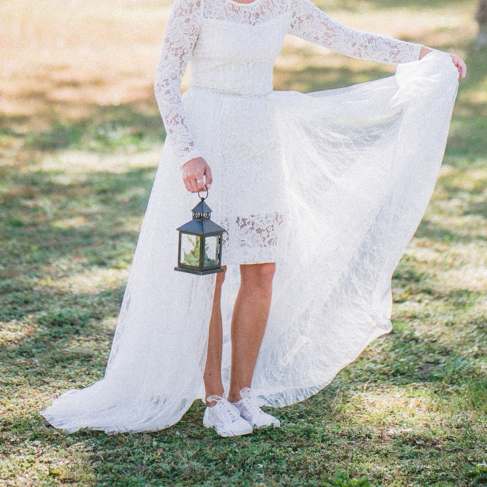 Elegant White Lace Overskirt